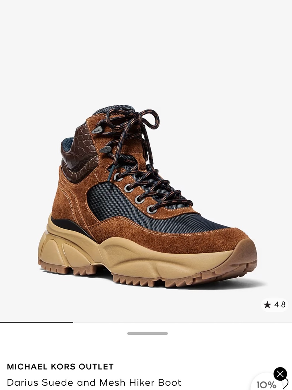 Michael Kors Brown and Black Suede Darius Hiker Boot